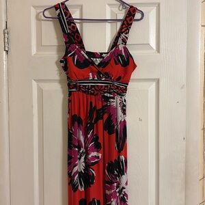 Floral Summery Red Women's Dress